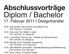 Abschlussvorträge Diplom/Bachelor Industrial Design